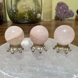 Rose quartz mini sphere bundle